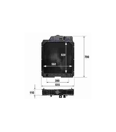 Radiateur eau pour TRACTEUR RENAULT AGRI 58.12 / 58.32 