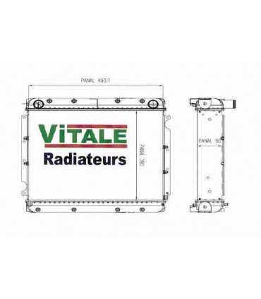 Radiateur eau pour TRACTEUR RENAULT AGRI 58.12 / 58.32 