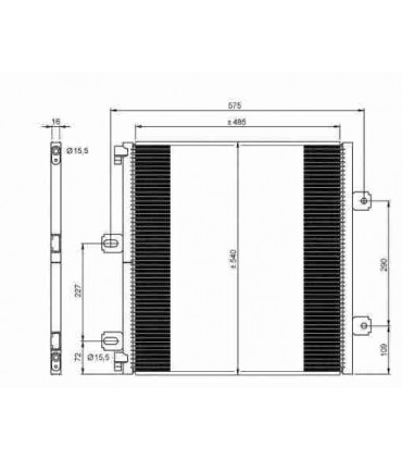 CONDENSATORE ARIA CONDIZIONATA PER RENAULT TRUCKS RVI MIDLUM 5010315259 5010514079 5010619265