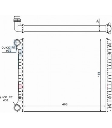  Radiateur eau pour SCANIA Série P 95-04 