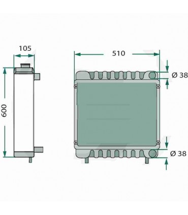 Radiateur eau pour TRACTEUR RENAULT AGRI 58.12 / 58.32 