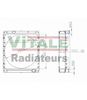 Radiateur eau pour Tracteur Renault Agri: R 551 /556 / R 651 / 652 / 681