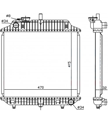 RADIATEUR EAU MERCEDES MB 100