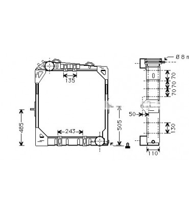 RADIATEUR EAU MERCEDES SK 1633-1933-2033-2233