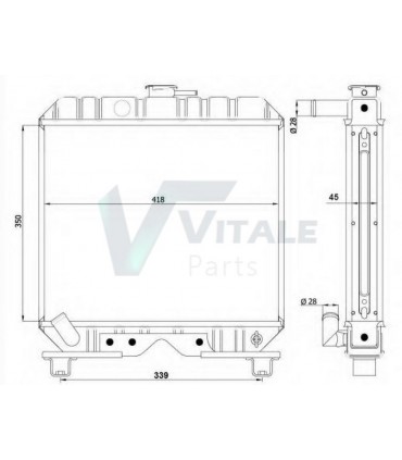 RADIATEUR EAU KUBOTA 1220003211 1662672061 1662672060 1662572060