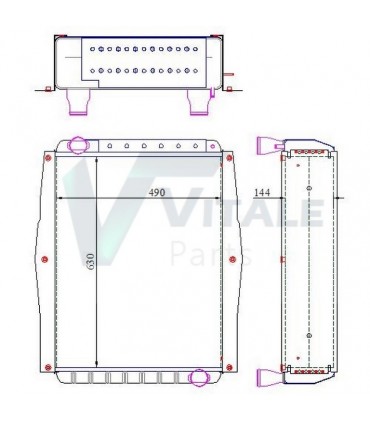 Radiateur eau pour Tracteur Renault Agri: R 551 /556 / R 651 / 652 / 681